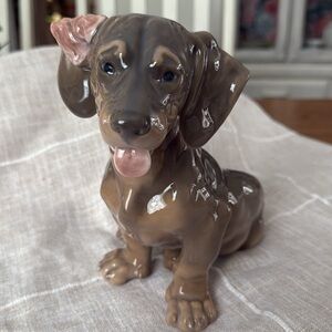 Royal Copenhagen Dachshund Dog Porcelain Figurine 856 Sculptor Lauritz Jensen